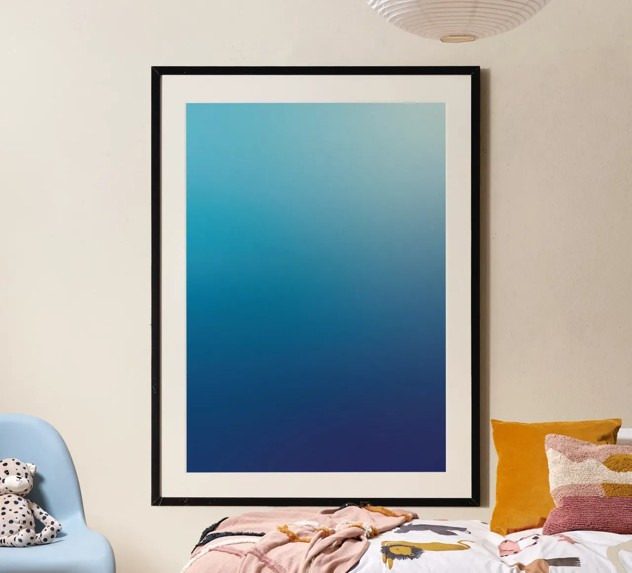 Déroulement en douceur Minuit poster avec cadre en aluminium de Katja Stehle Design