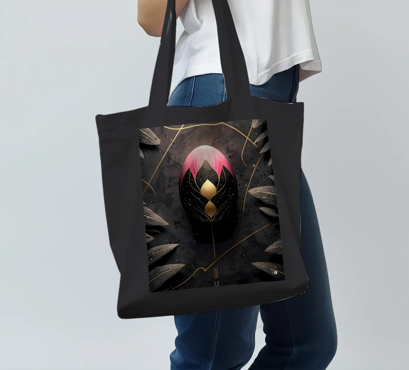 Modern Easter egg tote bag by LM2Kone