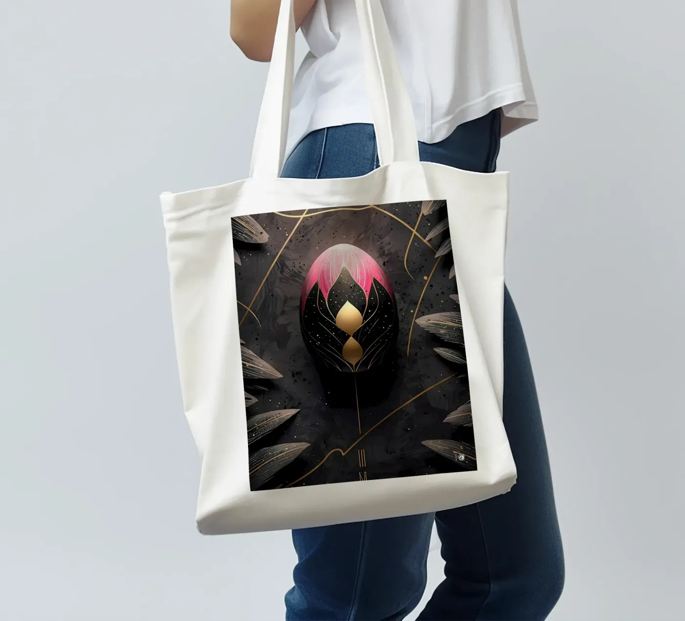 Modern Easter egg tote bag by LM2Kone