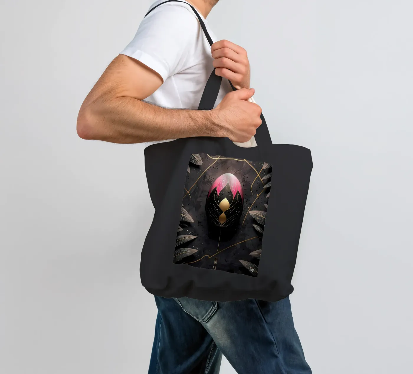 Modern Easter egg tote bag by LM2Kone