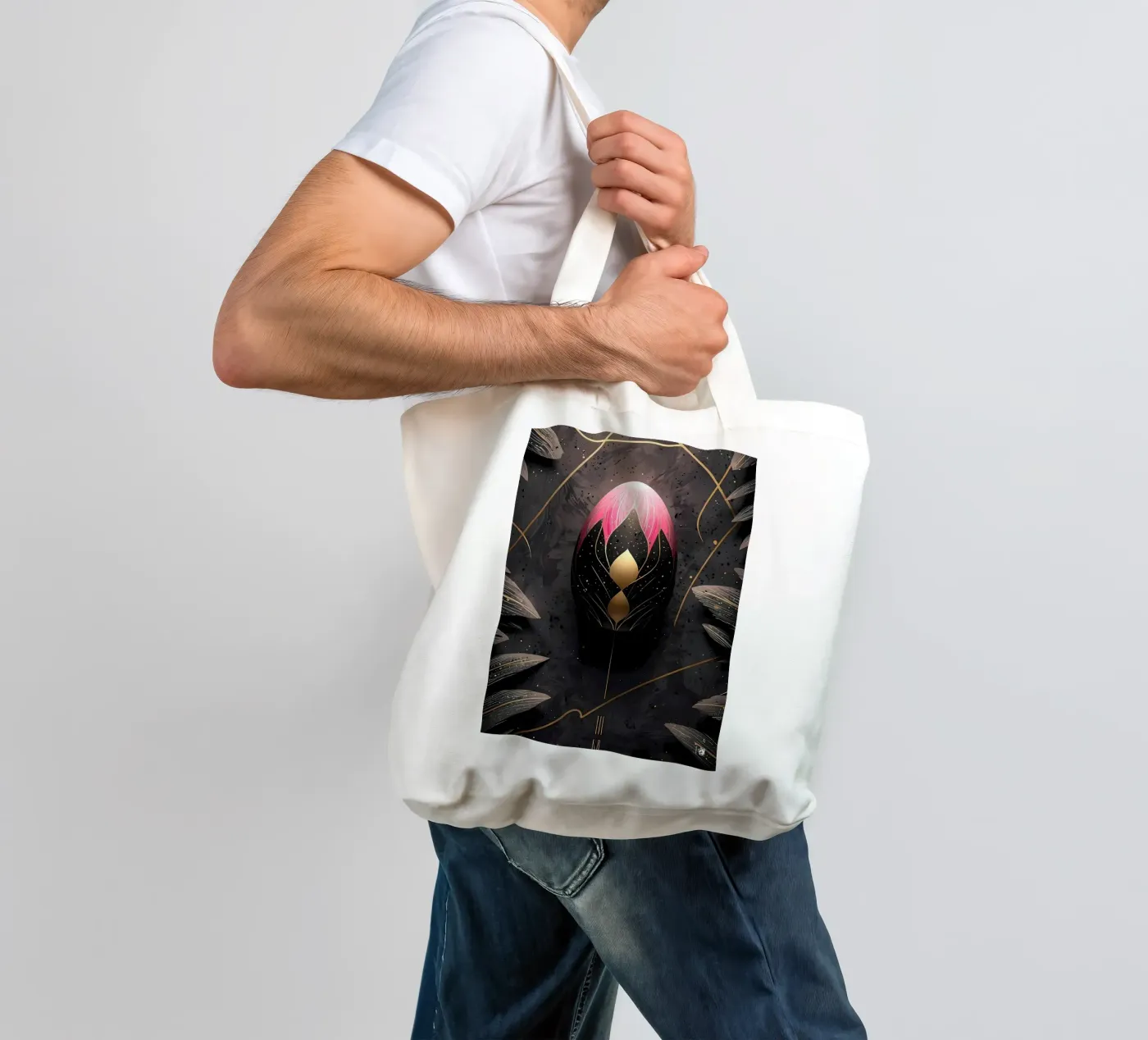 Modern Easter egg tote bag by LM2Kone