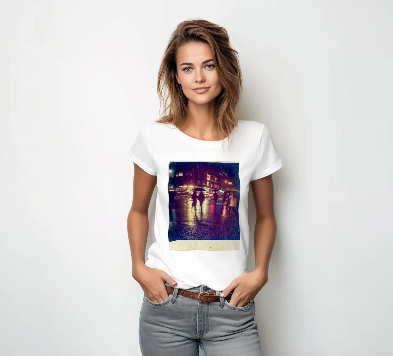 New York under an electric shower women's fitted t-shirt by By Night