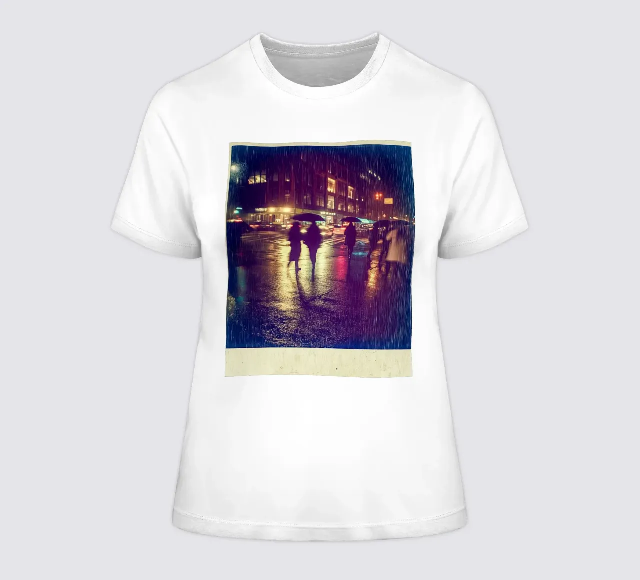 New York under an electric shower women's fitted t-shirt by By Night