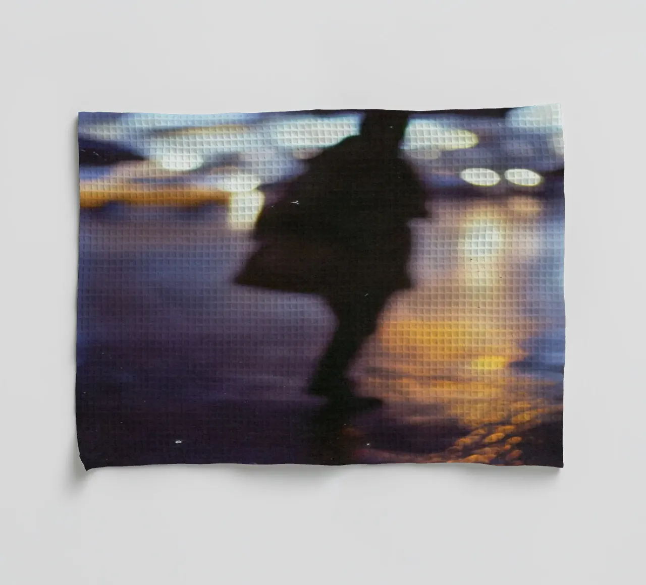 Blurred twilight in Manhattan tea towel by By Night