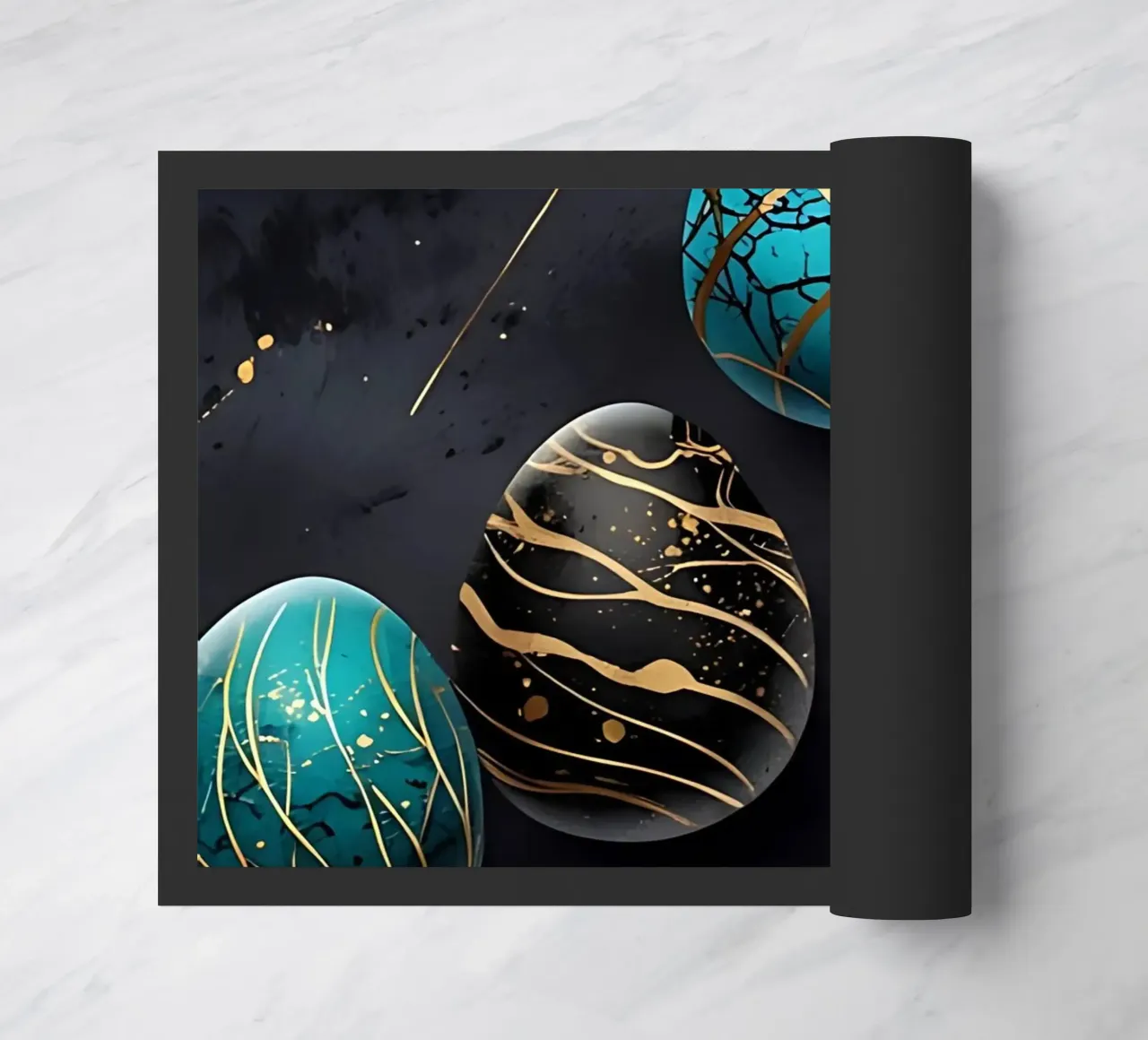 Blue Easter Egg doormat by LM2Kone