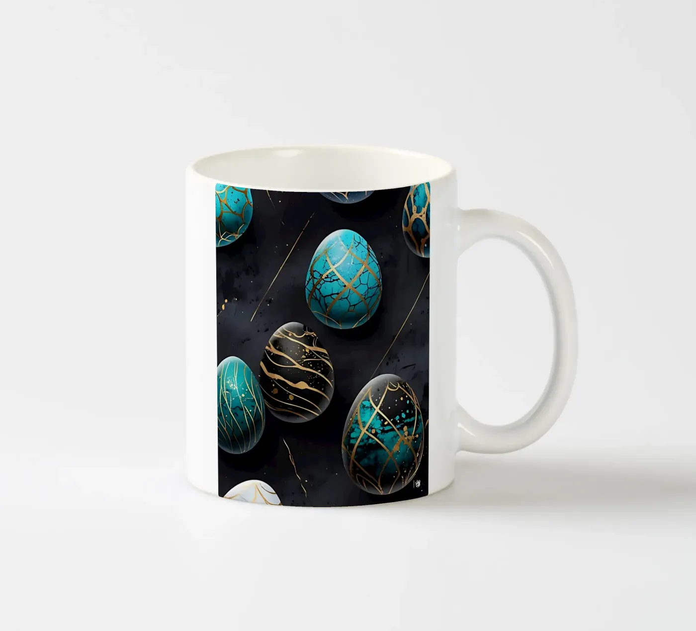 Blue Easter Egg ceramic mug by LM2Kone