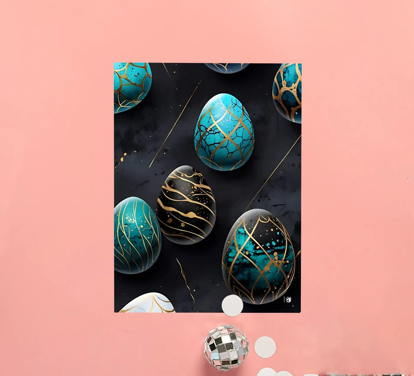 Uovo di Pasqua blu adesivo da LM2Kone