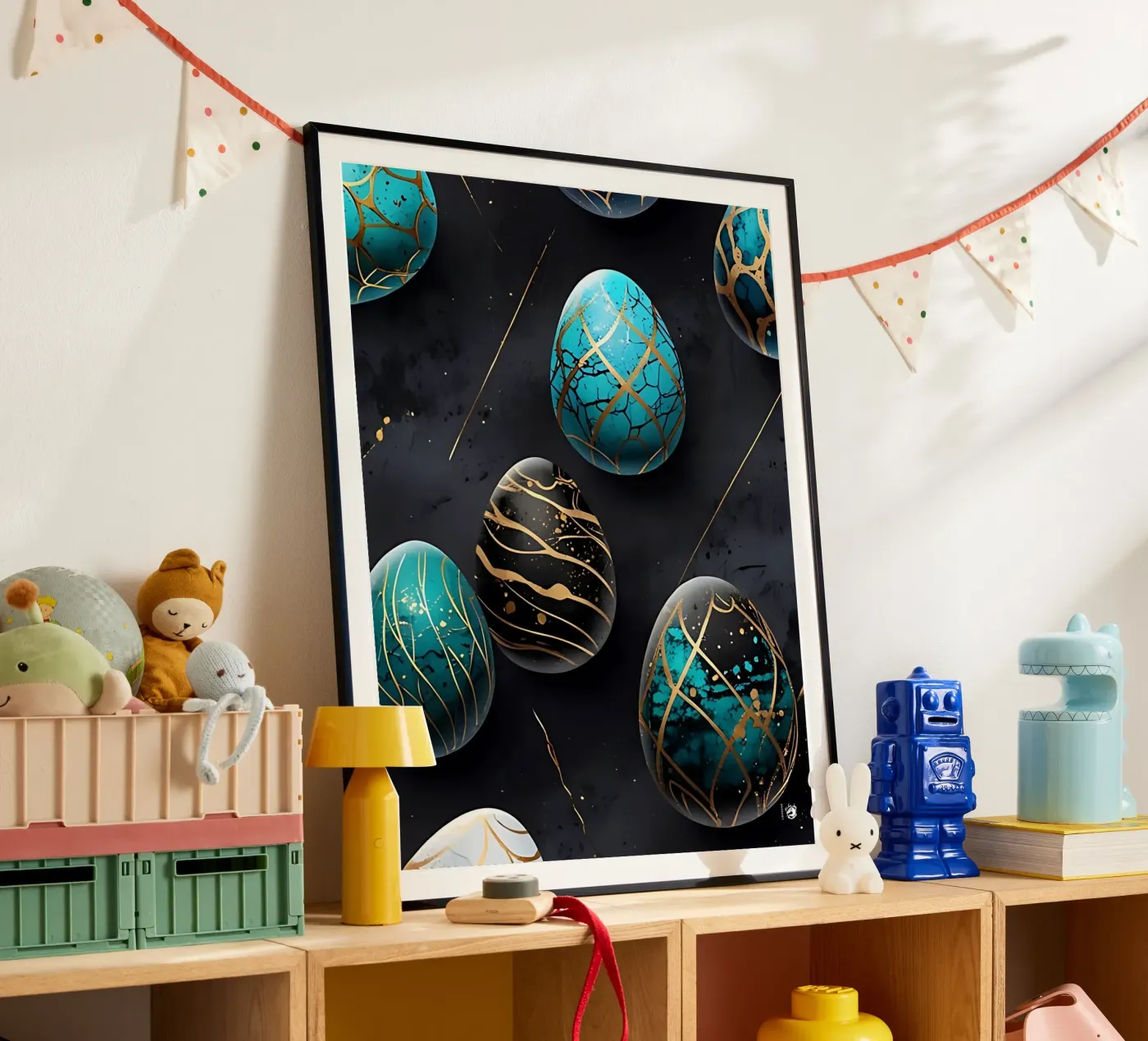 Blue Easter Egg Poster von LM2Kone