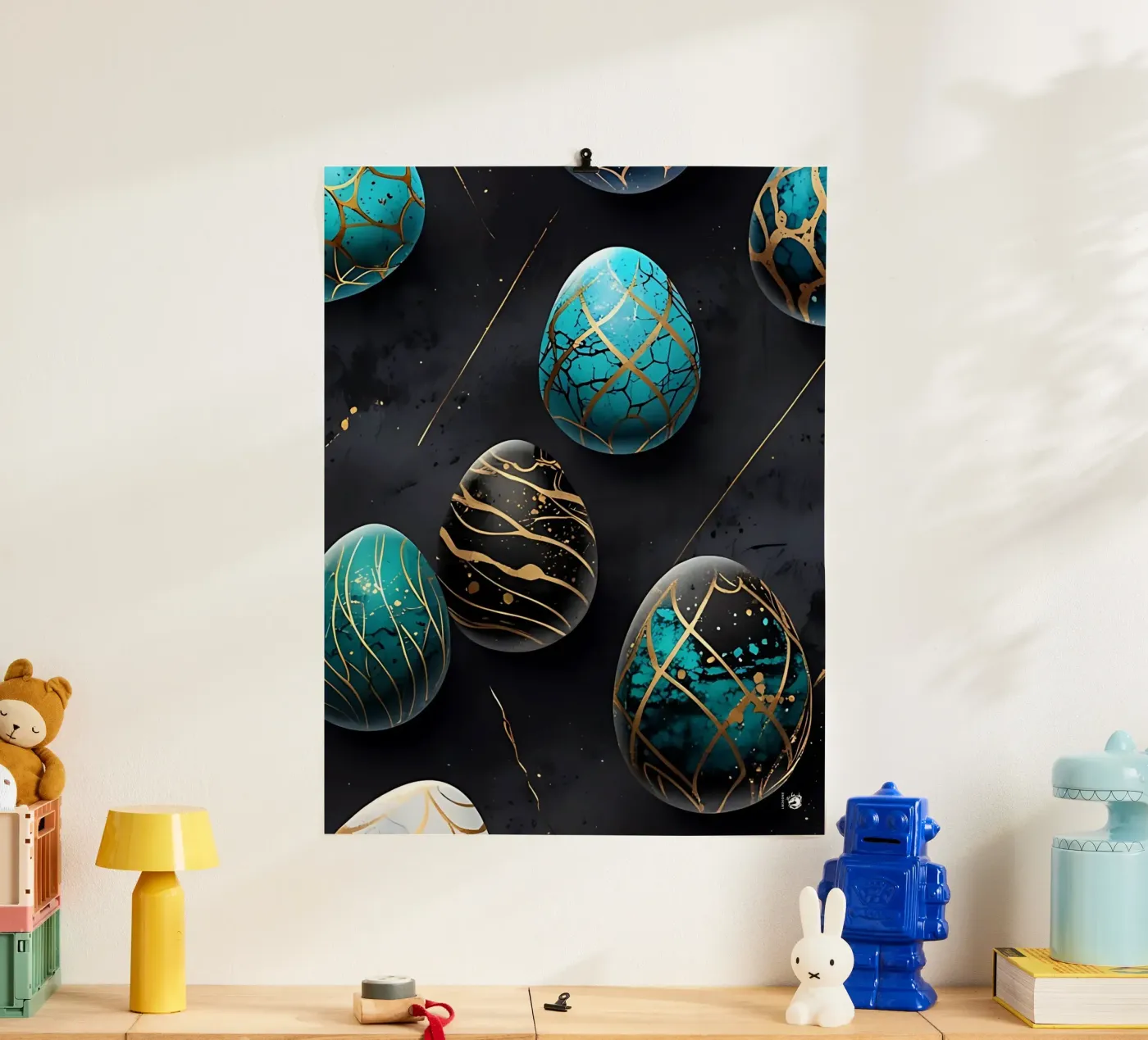 Blue Easter Egg Poster von LM2Kone