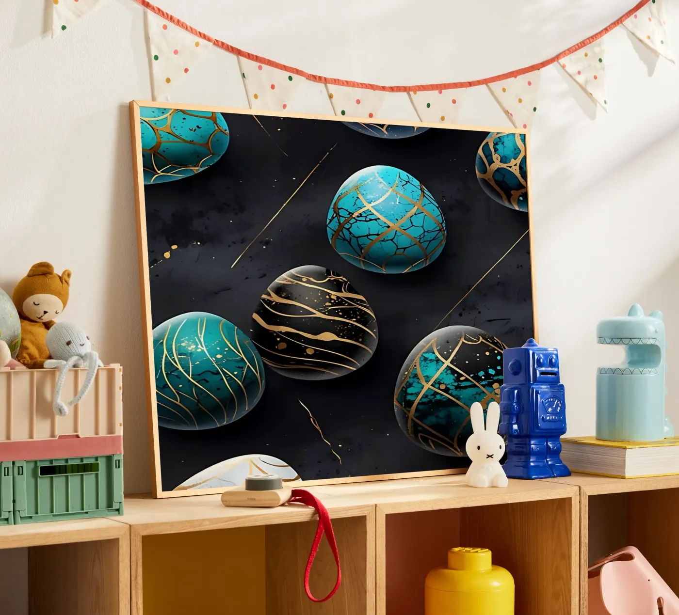 Blue Easter Egg Poster von LM2Kone