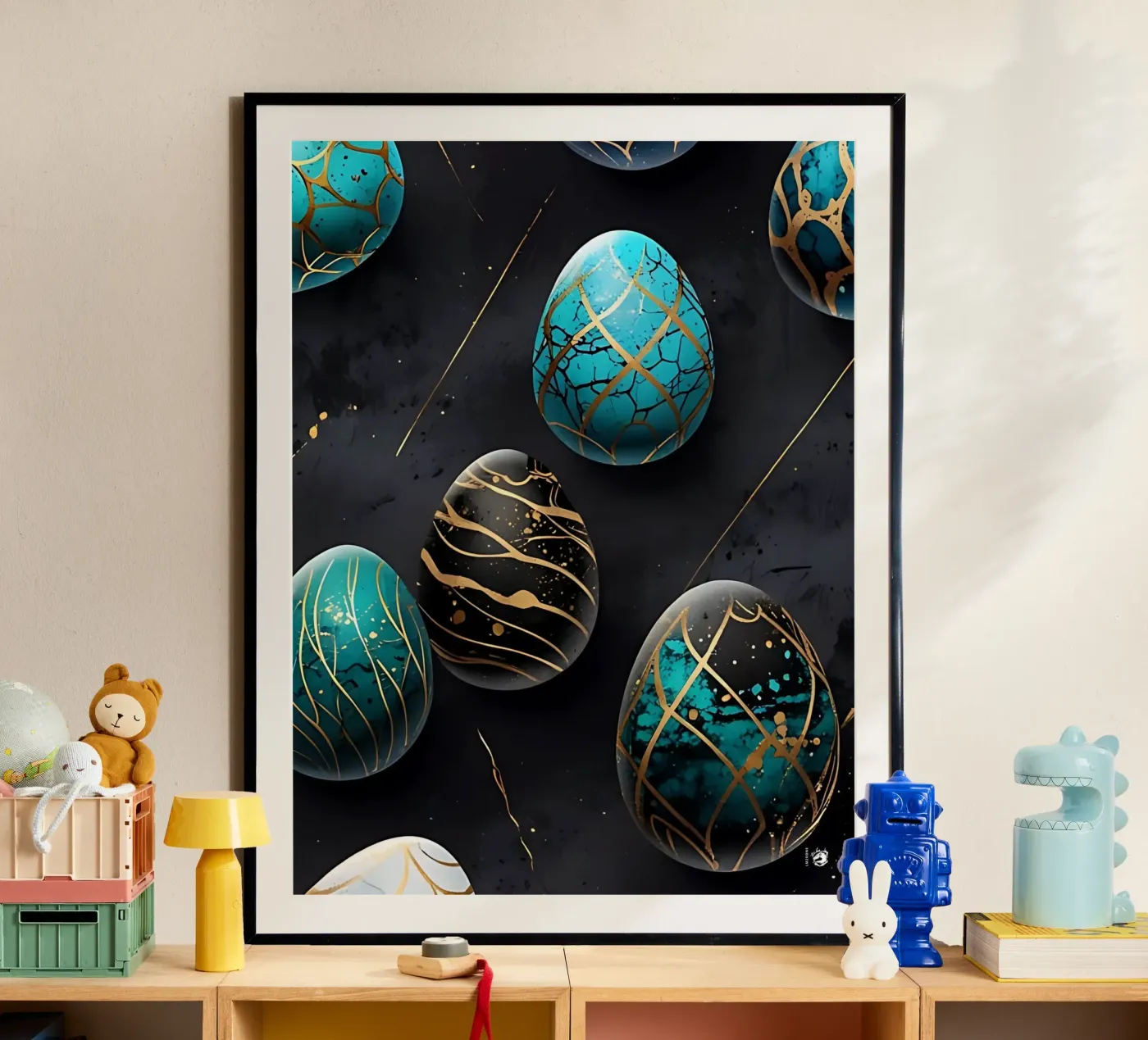Blue Easter Egg Poster von LM2Kone