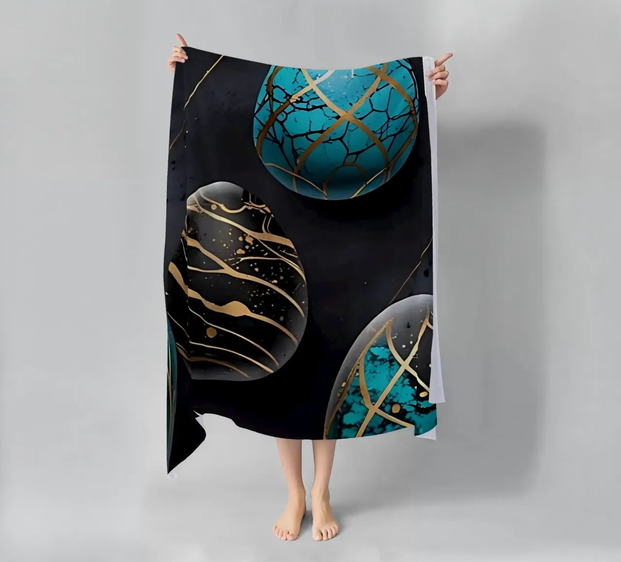 Uovo di Pasqua blu telo mare da LM2Kone