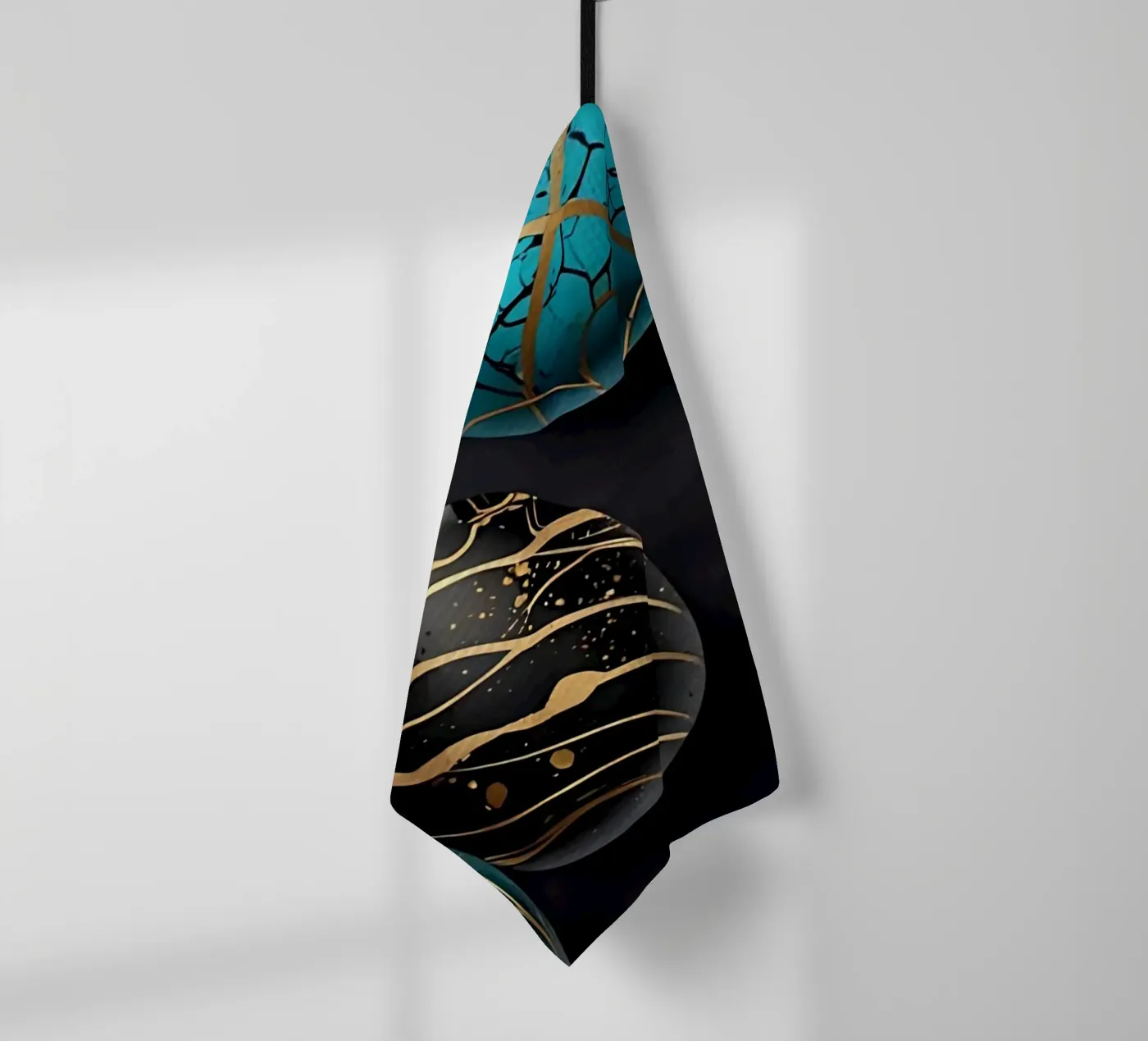 Blue Easter Egg tea towel by LM2Kone