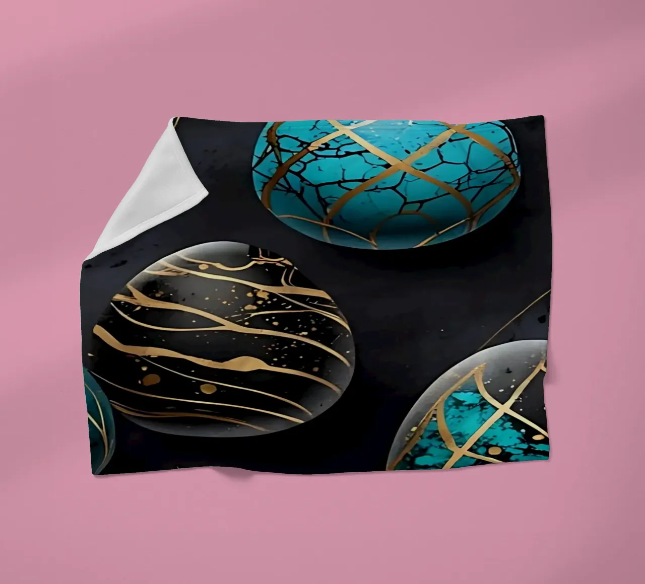 Blue Easter Egg fleece blanket by LM2Kone