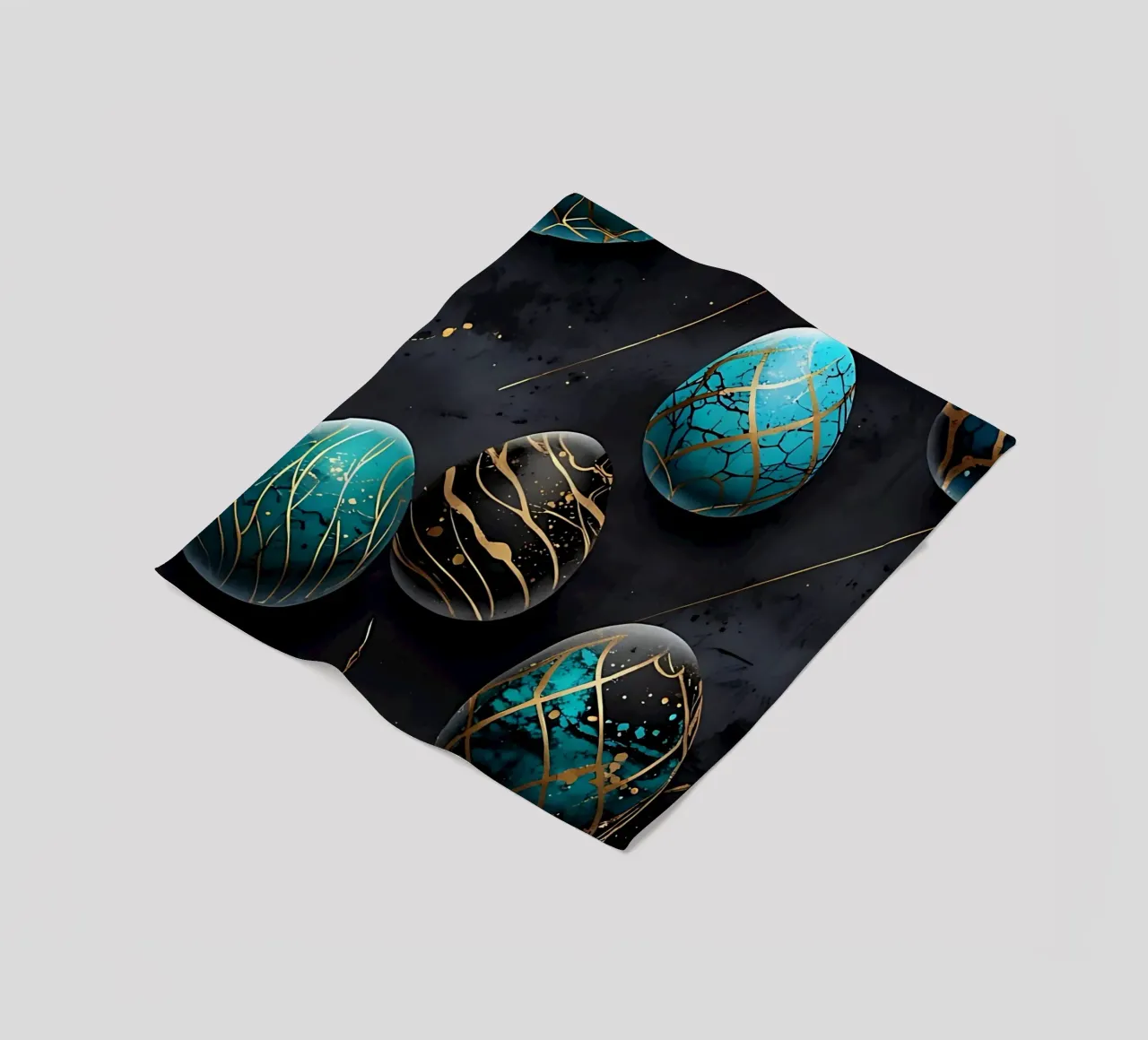 Blue Easter Egg fleece blanket by LM2Kone
