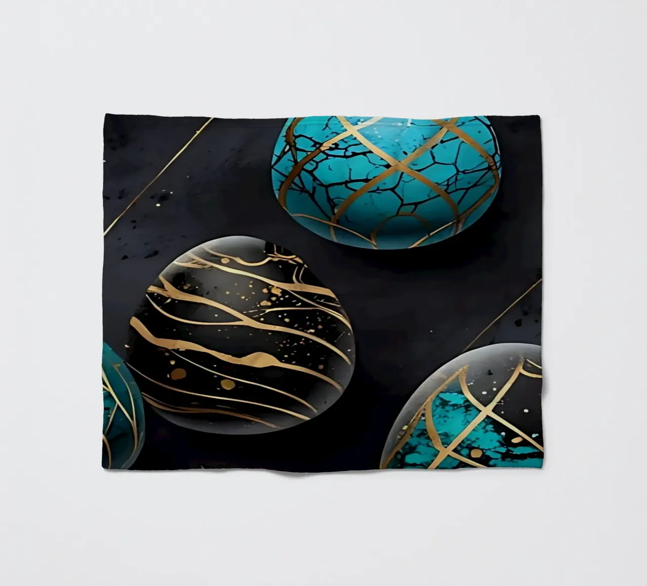 Blue Easter Egg fleece blanket by LM2Kone