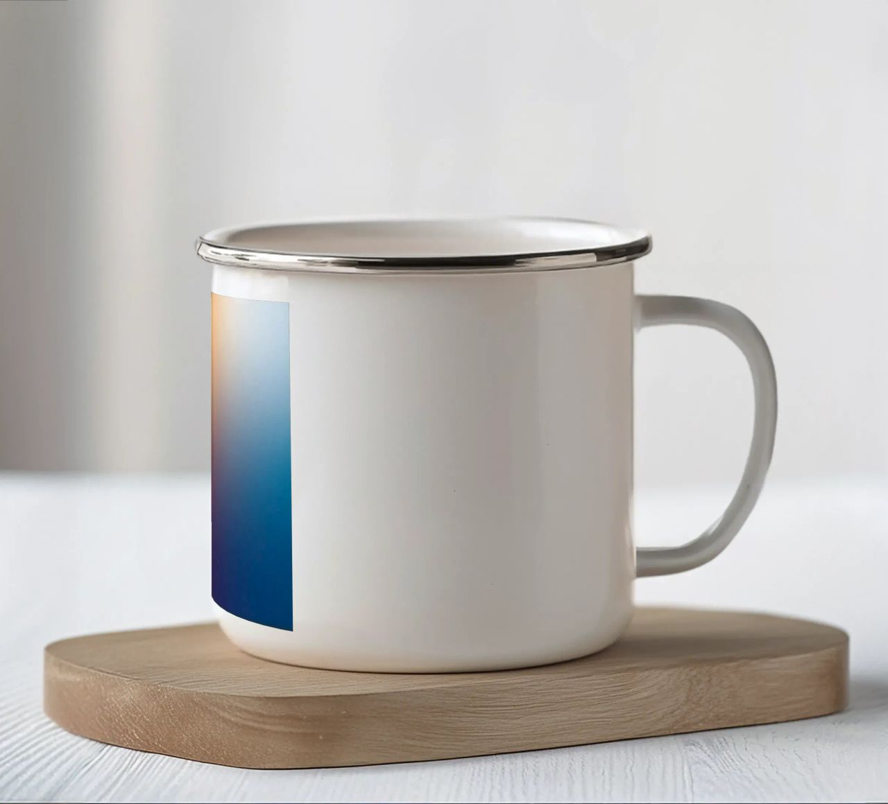Zachte loop van de zonsopgang emaille mok van Katja Stehle Design