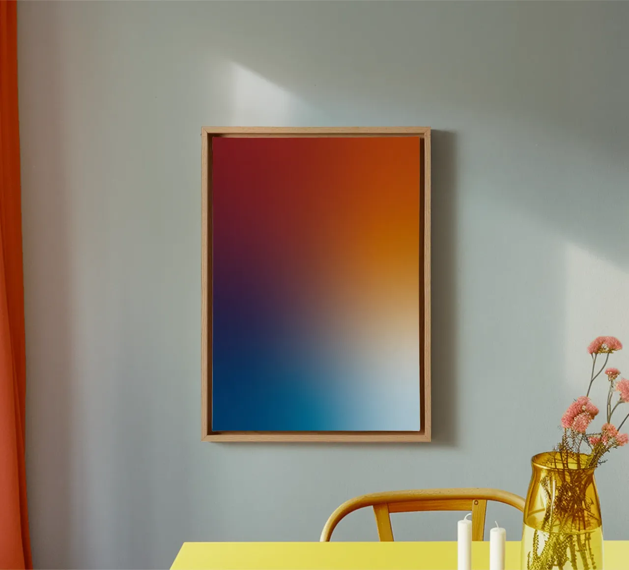 Zachte loop van de zonsopgang canvas met Baklijst van Katja Stehle Design
