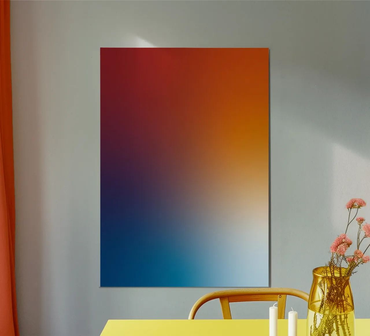 Zachte loop van de zonsopgang poster met aluminium frame van Katja Stehle Design
