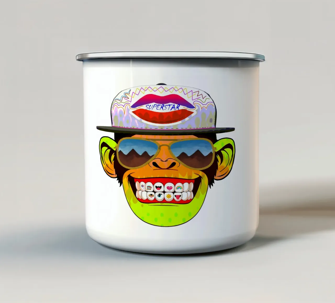 Scimmia Coole tazza in smalto da Crazyy Mode