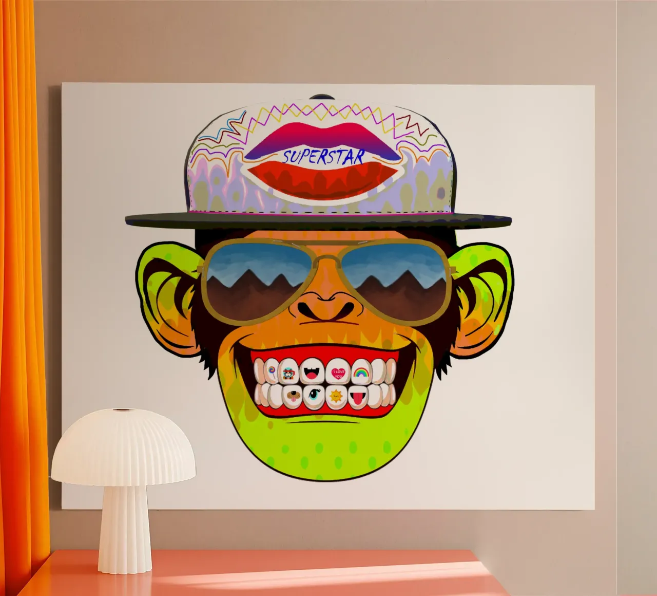 Scimmia Coole tela con Cornice a cassetta da Crazyy Mode
