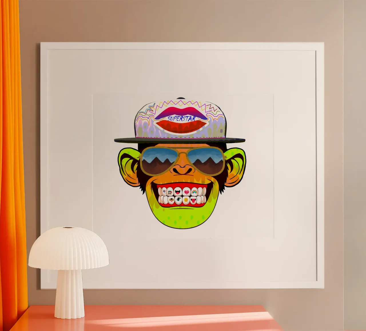 Scimmia Coole poster con telaio in plastica da Crazyy Mode