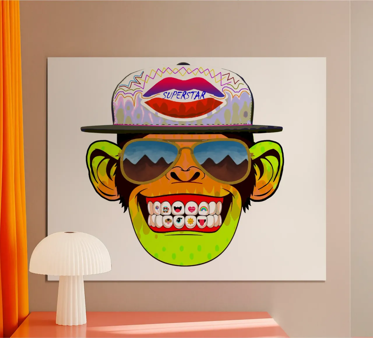 Scimmia Coole poster con telaio in plastica da Crazyy Mode