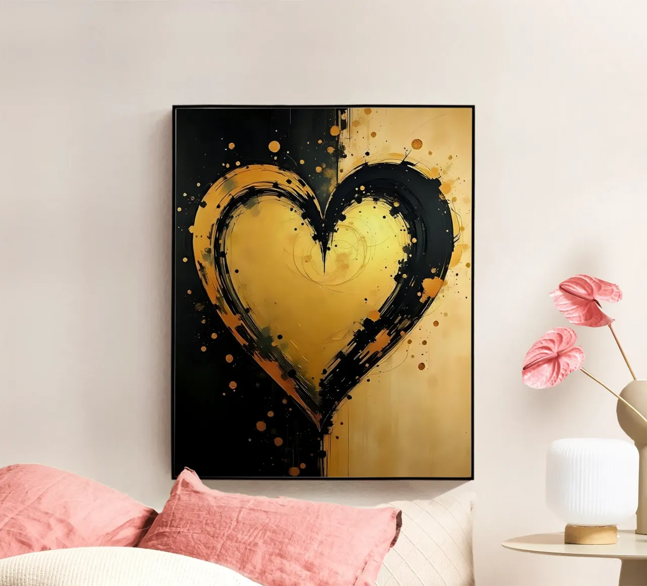 cuore_nero_oro_3 plexiglass da Pink- und LoveArt by LK