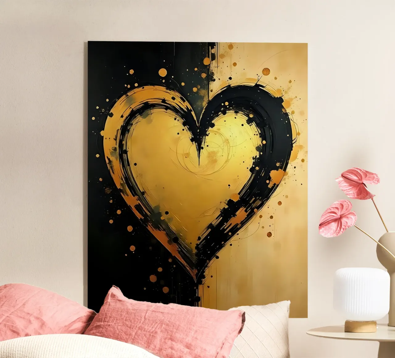 cuore_nero_oro_3 plexiglass da Pink- und LoveArt by LK