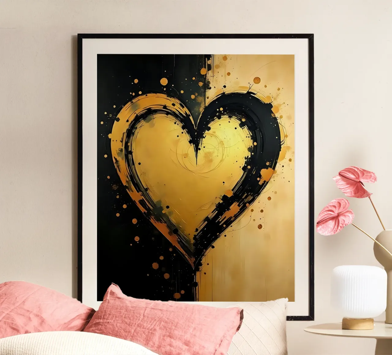 cuore_nero_oro_3 carta hahnemühle da Pink- und LoveArt by LK