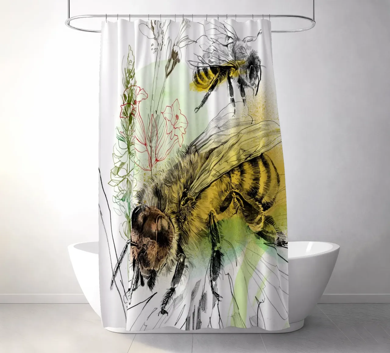 Insekten III shower curtain by DrawDraw