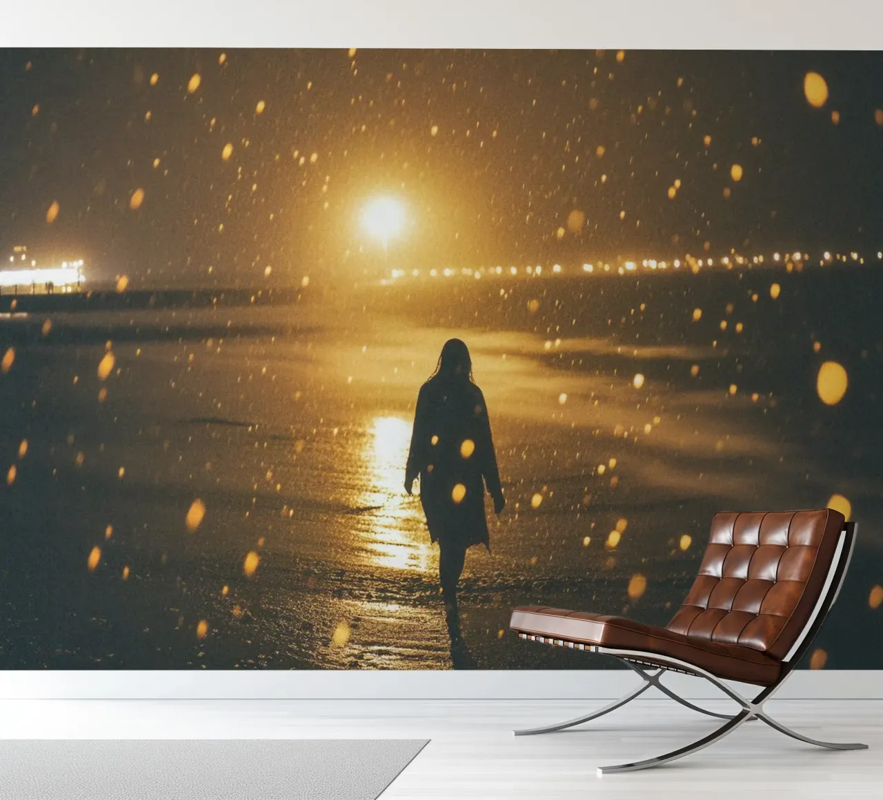 Brighton, the blaze of a stormy night photo wallpaper by By Night