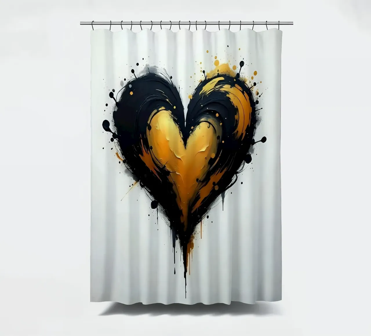 cuore_nero_oro_4 tenda da doccia da Pink- und LoveArt by LK