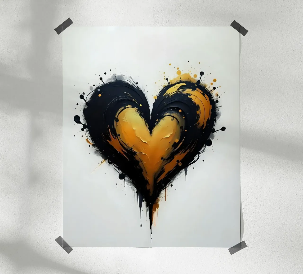 cuore_nero_oro_4 poster da Pink- und LoveArt by LK