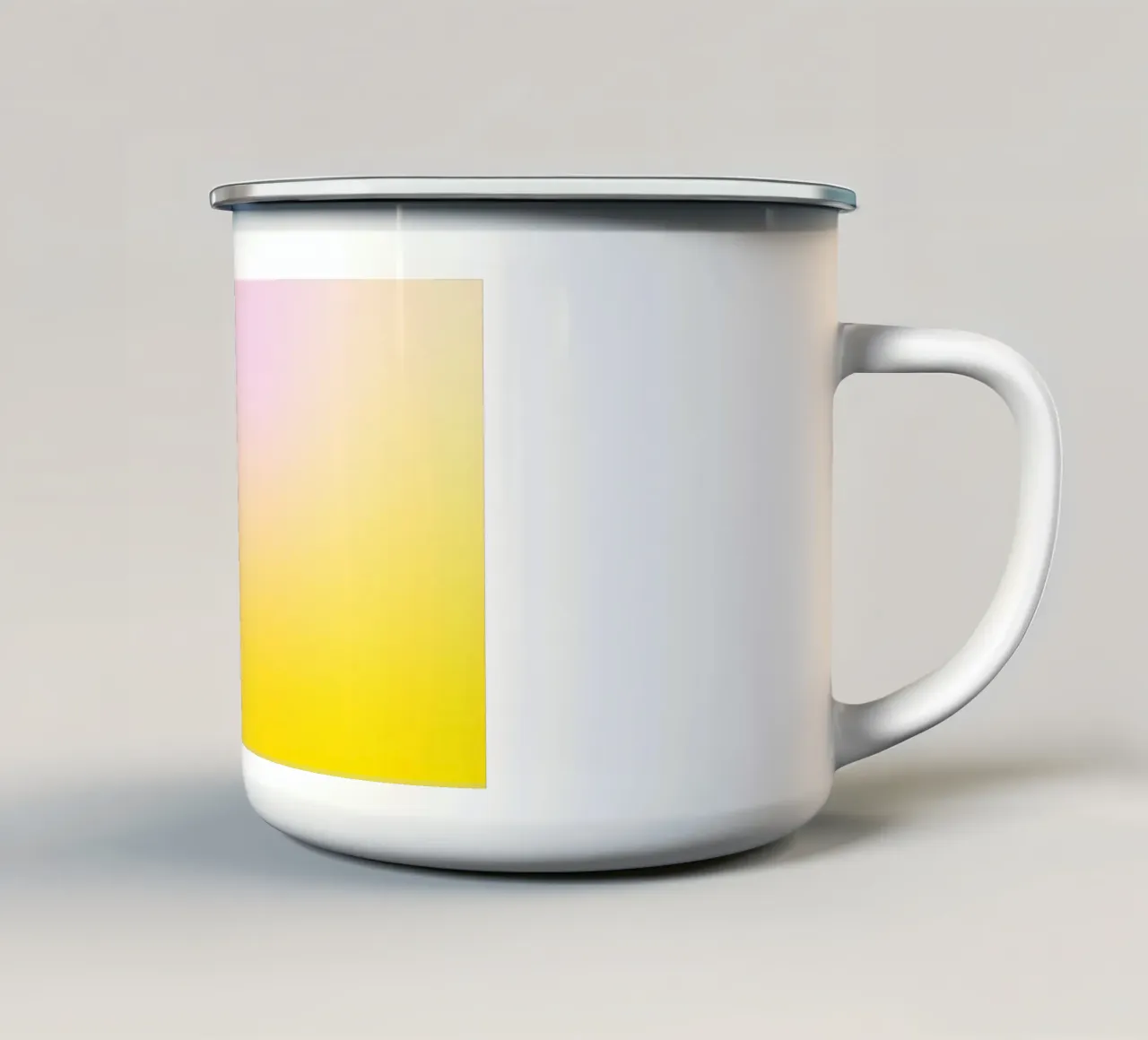 Delicato gradiente giallo e rosa tazza in smalto da Katja Stehle Design