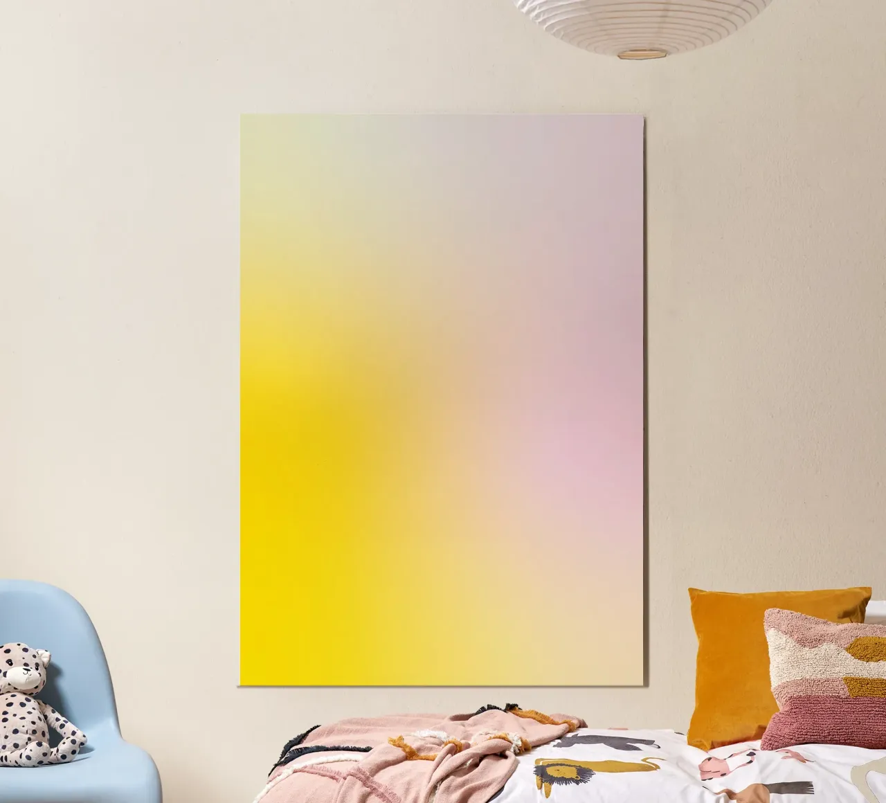 Delicato gradiente giallo e rosa alluminio dibond da Katja Stehle Design