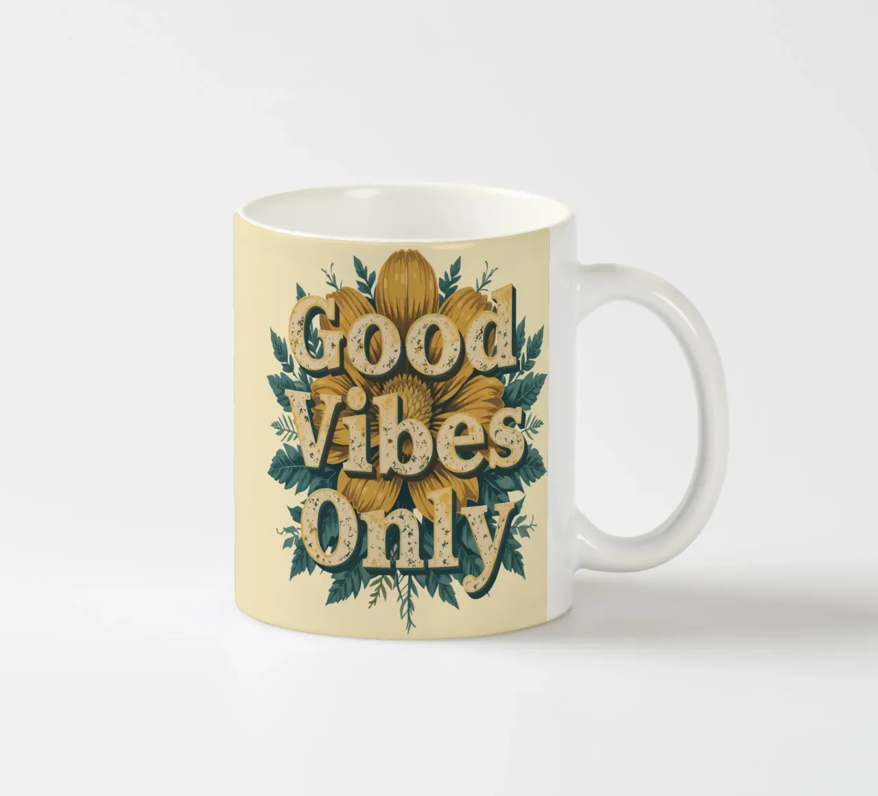 Good Vibes Only ceramic mug by Mohs