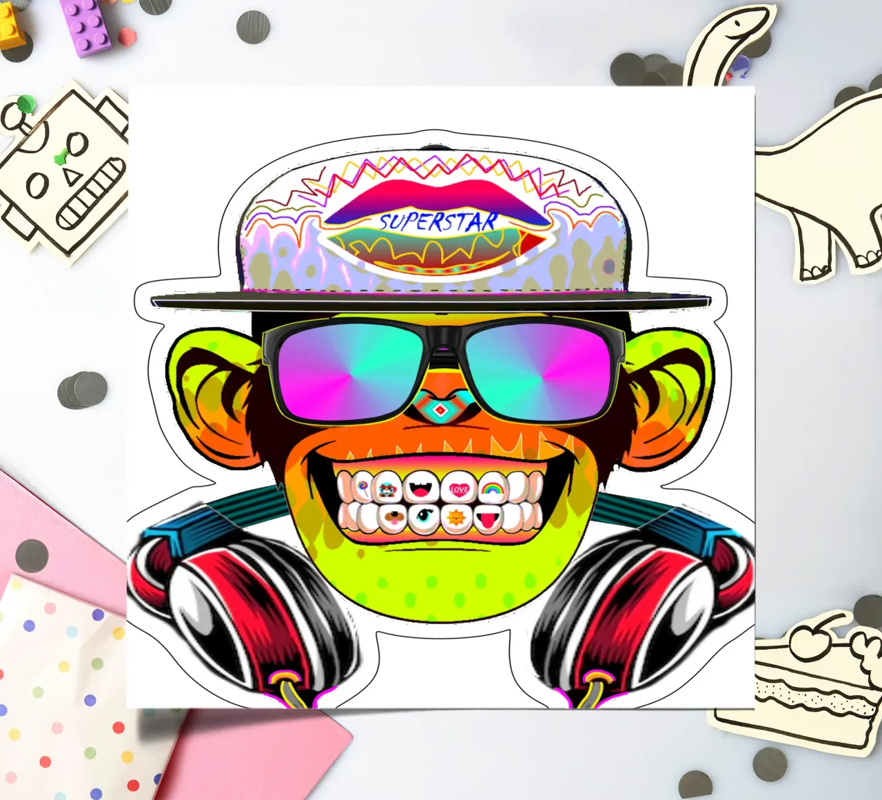 DISCOTHEQUE MONKEY sticker sheet by Crazyy Mode