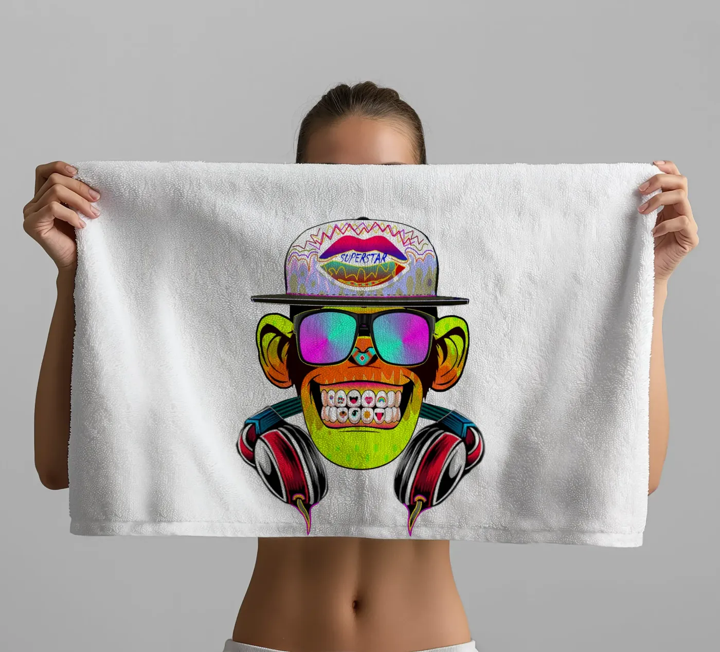 DISCOTHEQUE MONKEY towel by Crazyy Mode