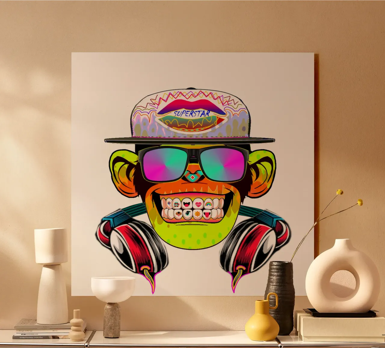 DISKOTHEKENAFFE Acryl-Glas von Crazyy Mode