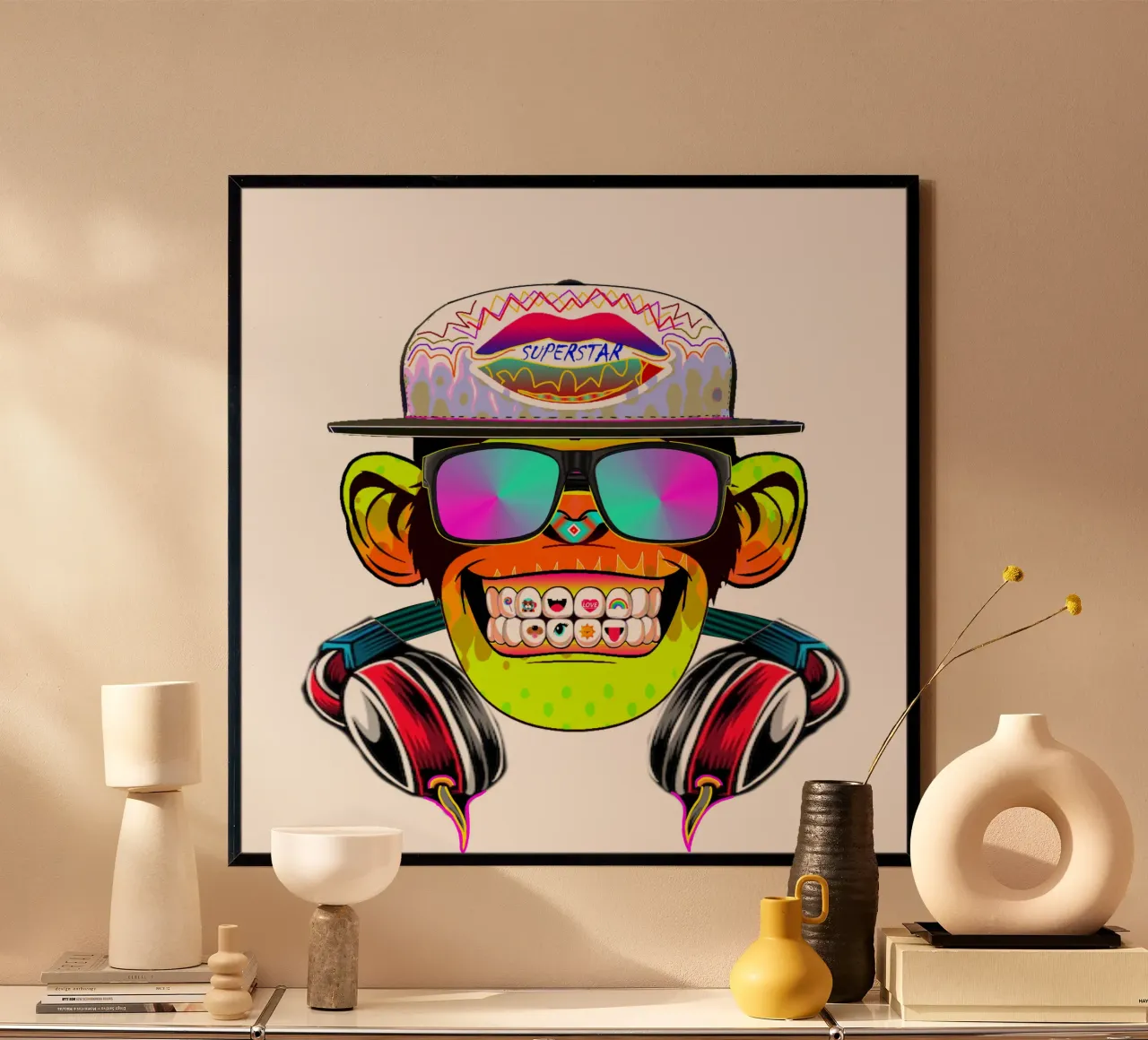 SINGE DE LA DISCOTHÈQUE poster avec cadre en plastique de Crazyy Mode