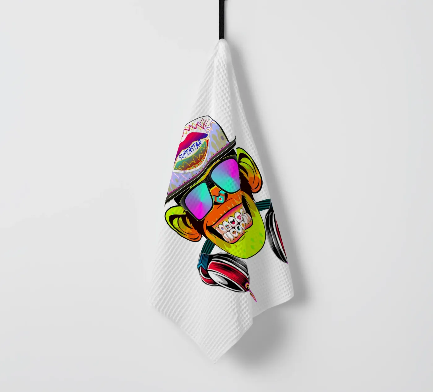 DISCOTHEQUE MONKEY tea towel by Crazyy Mode