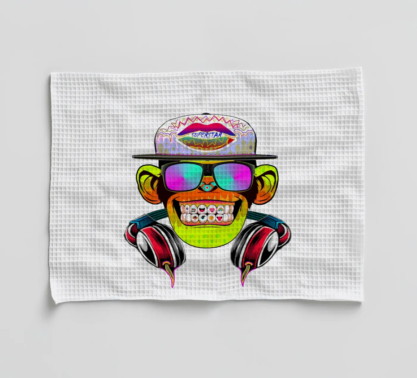 DISCOTHEQUE MONKEY tea towel by Crazyy Mode