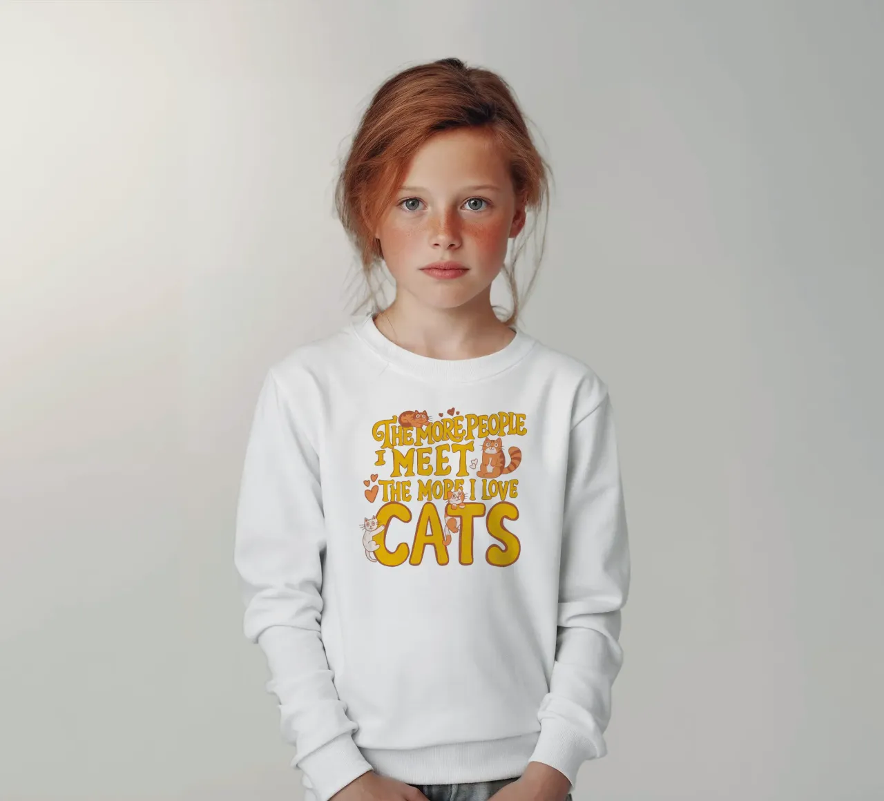 Più persone incontro e più amo i gatti felpa bambino da Loobs