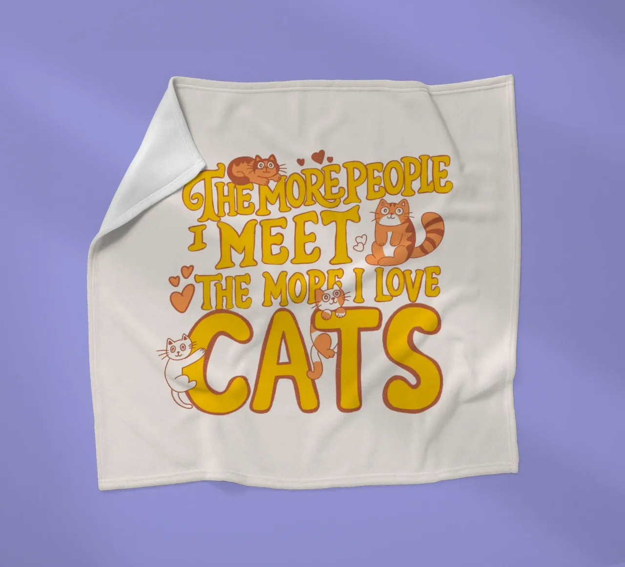 Più persone incontro e più amo i gatti coperta in pile da Loobs
