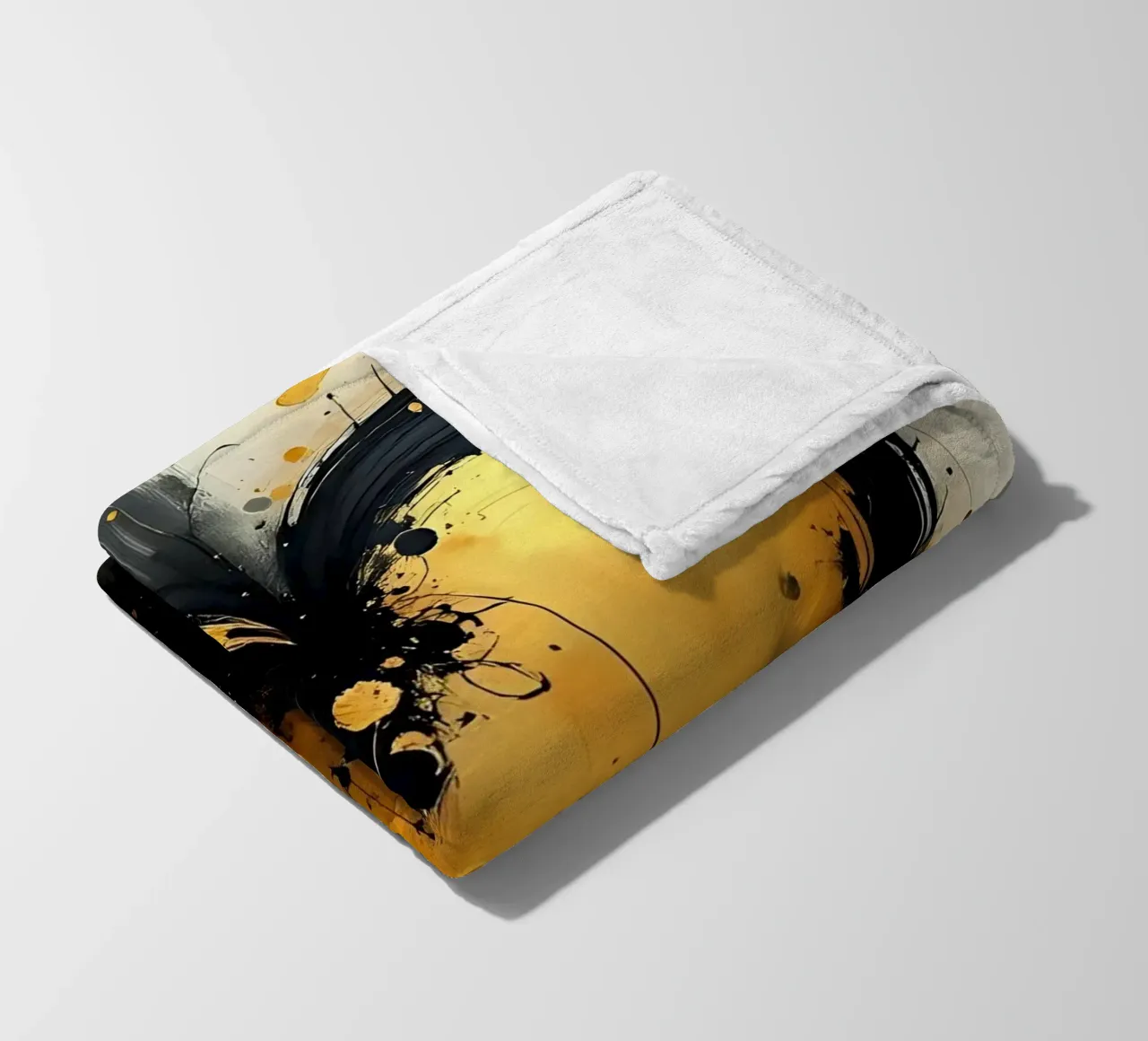 cuore_nero_oro_5 coperta in pile da Pink- und LoveArt by LK