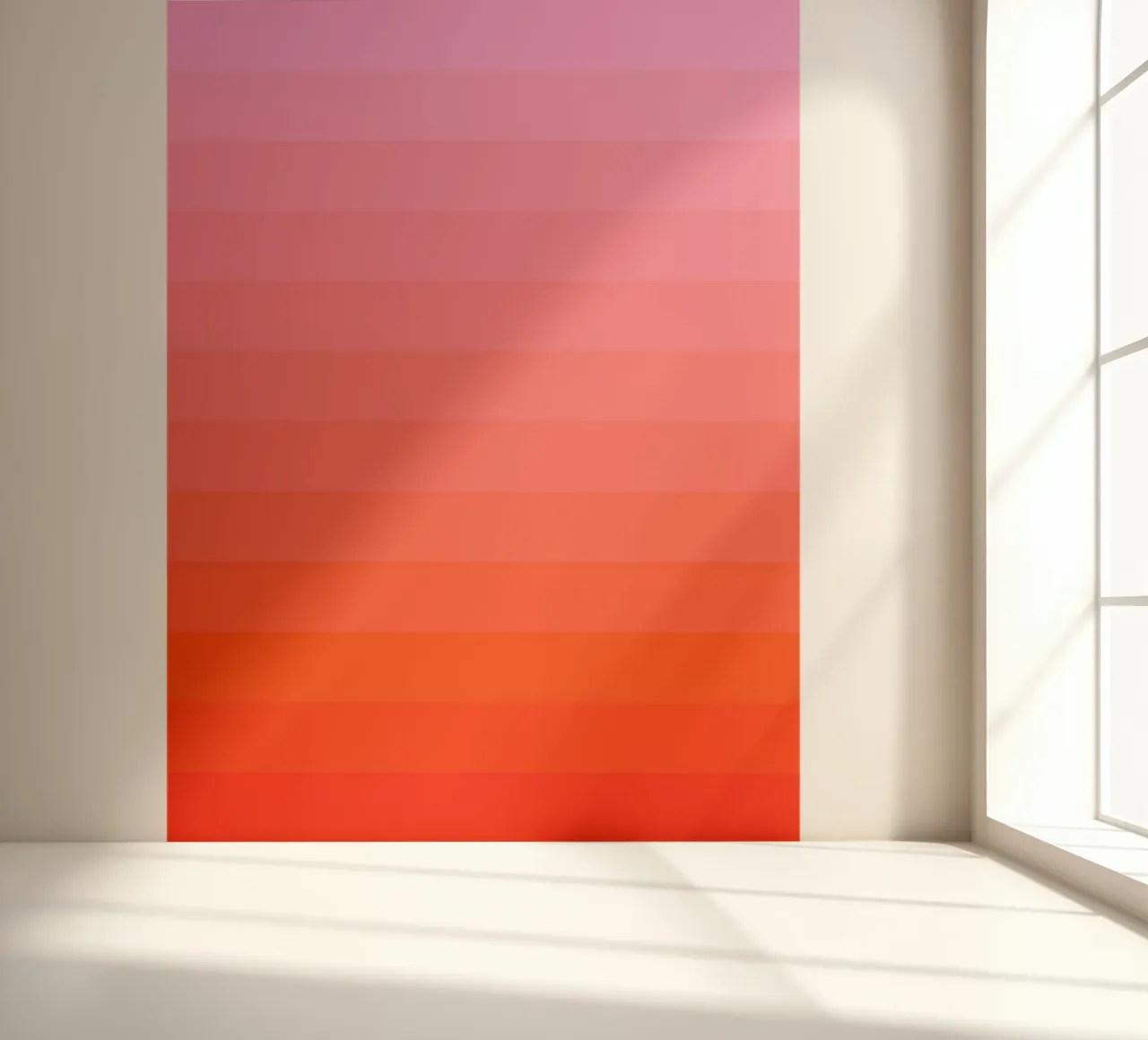 Retro kleurverloop rood roze fotobehang van Katja Stehle Design