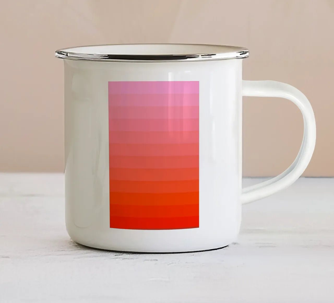 Retro gradiente rosso rosa tazza in smalto da Katja Stehle Design