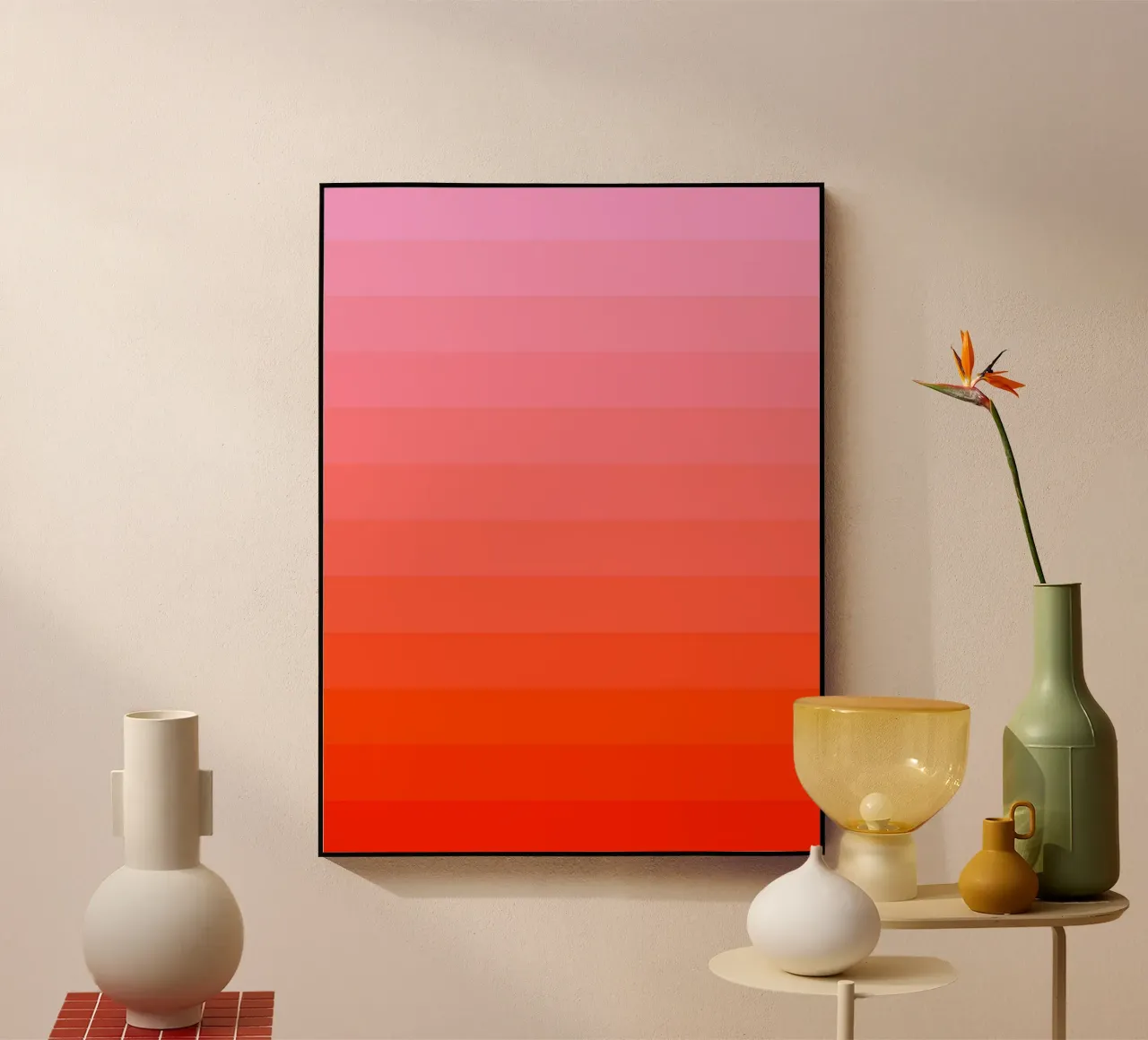Retro gradiente rosso rosa plexiglass da Katja Stehle Design