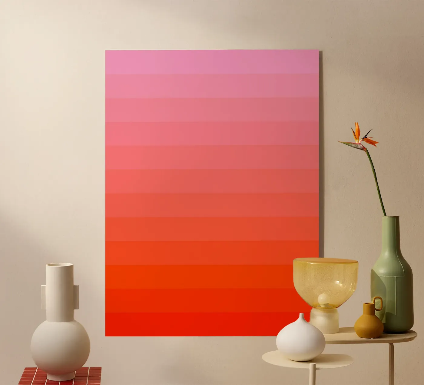 Retro gradient red pink plexiglass da Katja Stehle Design